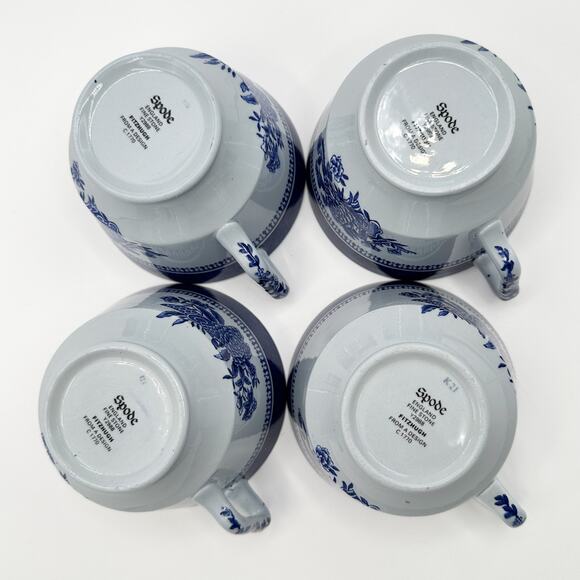 Copeland Spode Fitzhugh Blue Cups #Y2988 London Pattern (No Saucers) Set of 4 - Picture 12 of 13
